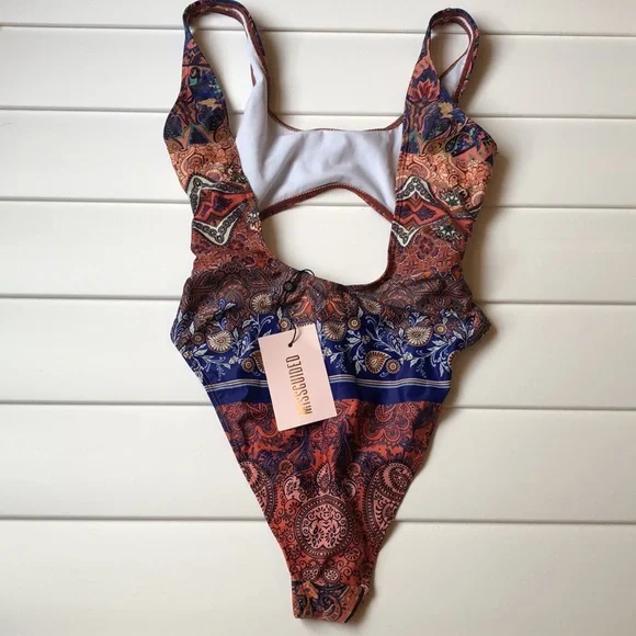 NWT missguided one piece Paisley  cut out Swimsuit - Picture 8 of 13